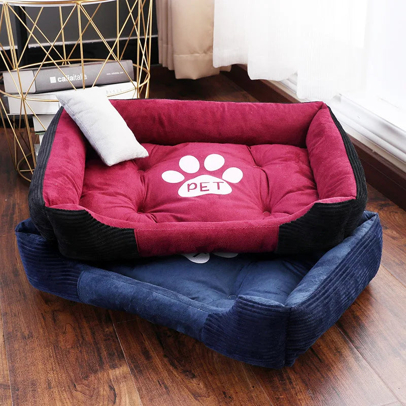 Soft Washable Pet Bed – Warm Cotton Nest for Cats & Dogs