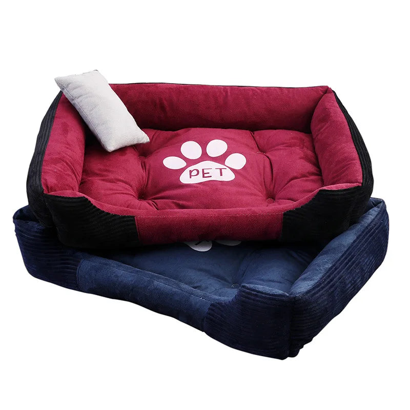 Soft Washable Pet Bed – Warm Cotton Nest for Cats & Dogs