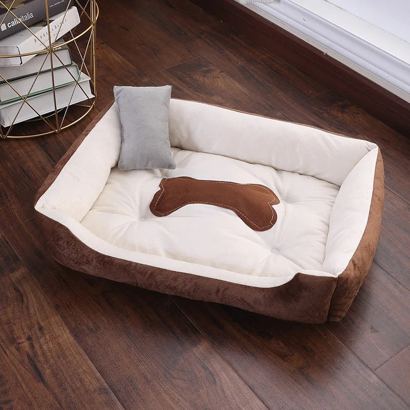 Soft Washable Pet Bed – Warm Cotton Nest for Cats & Dogs - PetsiePaws Co.