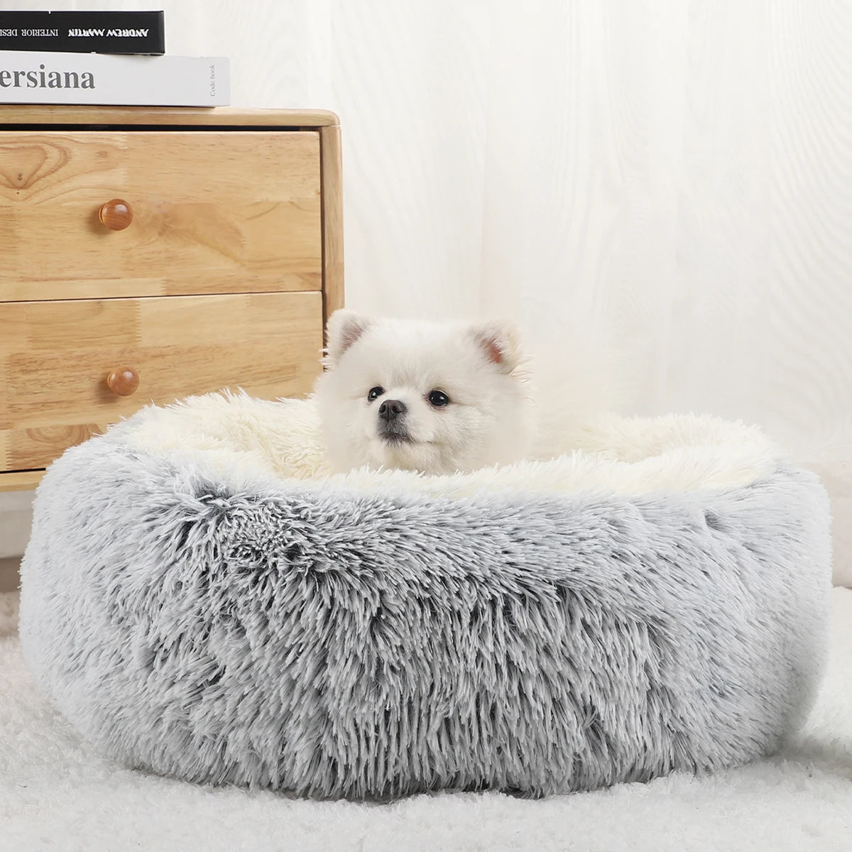 Donut Dog Bed for Large Dogs Plush Beds Pets Round Accessories Small Basket Sofa Baskets Pet Big Cushion Supplies Puppy Mat Cats - PetsiePaws Co.