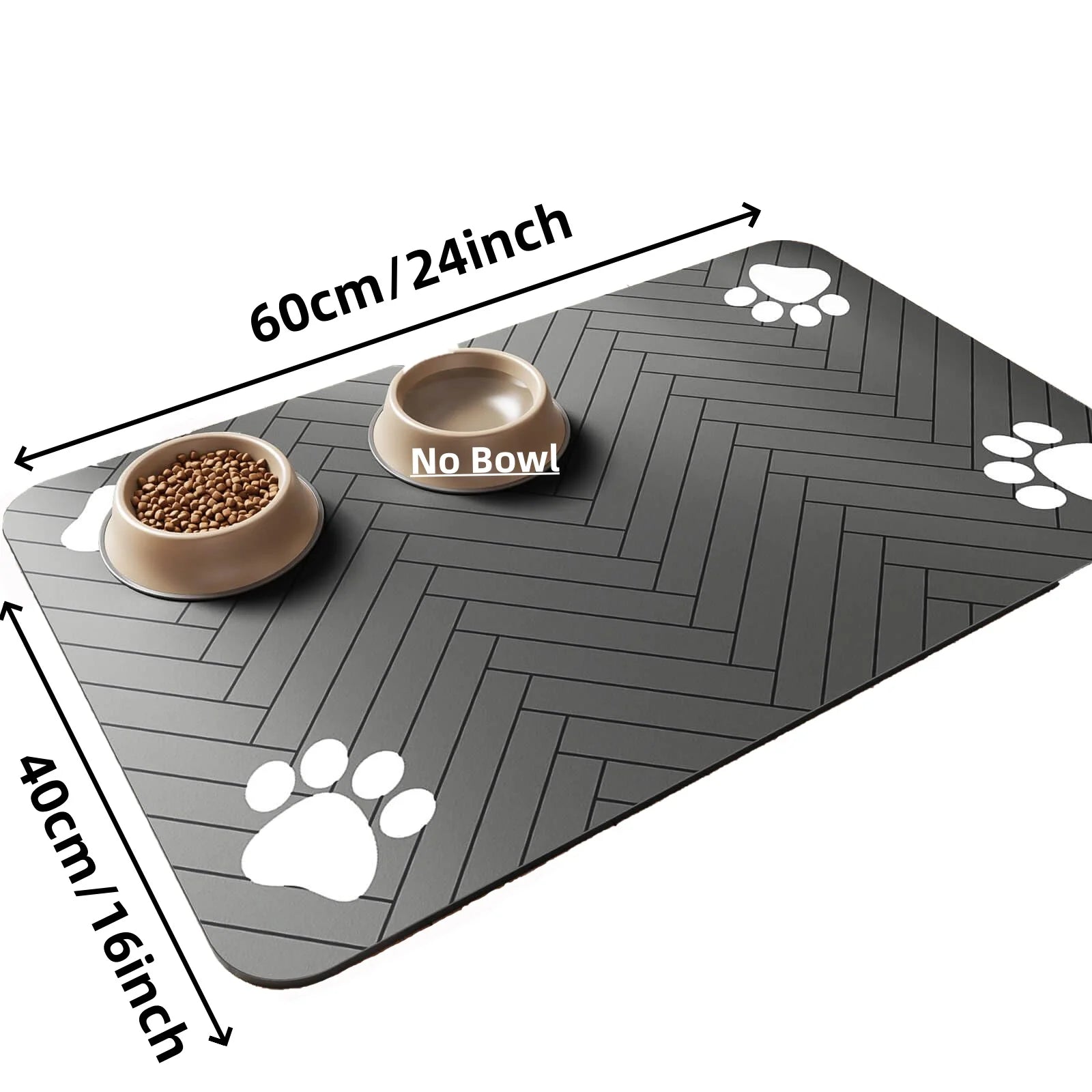 Grey absorbent pet mat with non-slip rubber base