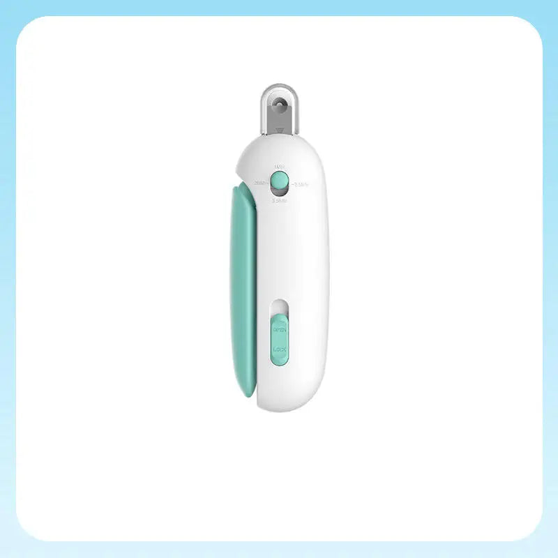 Adjustable cat and dog nail trimmer showing safety guard feature