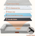 Medium Orthopedic Dog Bed, 35x23x6 Inches Memory Foam Pet Mattress with Washable Cover, Non-Slip Base - PetsiePaws Co.