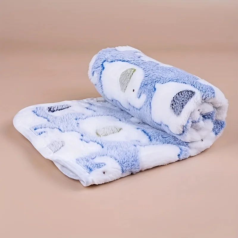 Soft and Cozy Cartoon Elephant Pet Blanket for Dogs and Cats Flannel Throw for Puppies and Kittens Universal Size Christmas Gift - PetsiePaws Co.