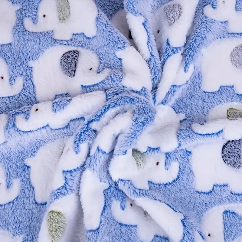 Soft and Cozy Cartoon Elephant Pet Blanket for Dogs and Cats Flannel Throw for Puppies and Kittens Universal Size Christmas Gift - PetsiePaws Co.