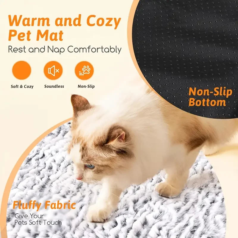 Pet Self-Heating Blanket Pad Natural Body Heat Reflective Mat Washable for Small Medium Pets Winter Warm Home Travel Warm Cushio - PetsiePaws Co.