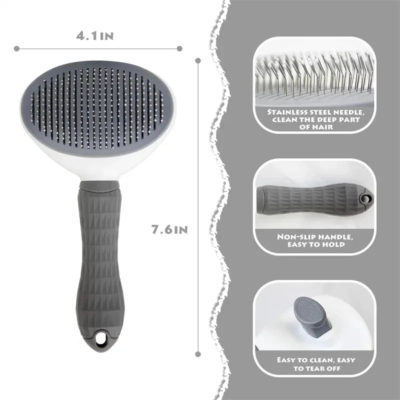 Self-cleaning Pet Hair Remove Comb Cat Slicker Brush Pet Hair Removal Comb For Cats Grooming Brushes Dog - PetsiePaws Co.