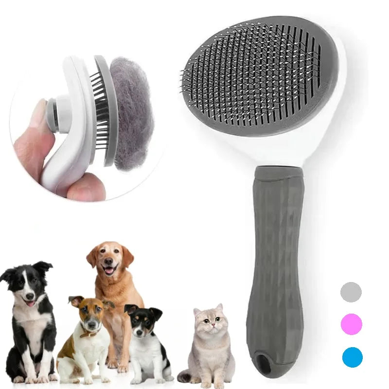 Self-cleaning Pet Hair Remove Comb Cat Slicker Brush Pet Hair Removal Comb For Cats Grooming Brushes Dog - PetsiePaws Co.