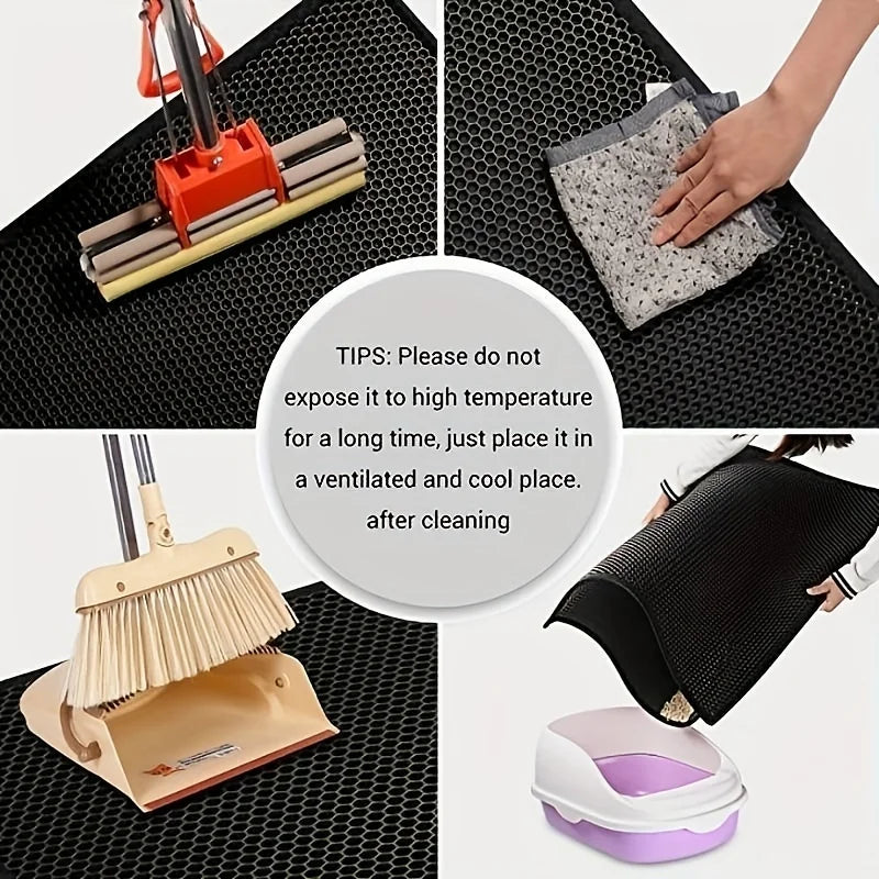 Waterproof Non-Slip Cat Litter Mat with Double Layer and Easy-to-Clean Design - PetsiePaws Co.