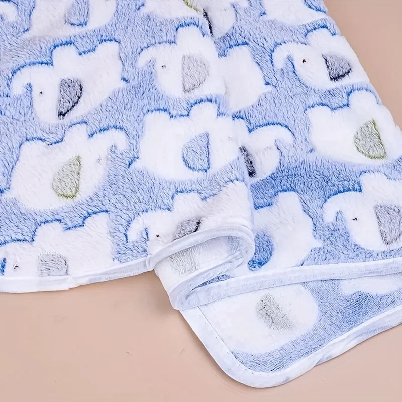 Soft and Cozy Cartoon Elephant Pet Blanket for Dogs and Cats Flannel Throw for Puppies and Kittens Universal Size Christmas Gift - PetsiePaws Co.