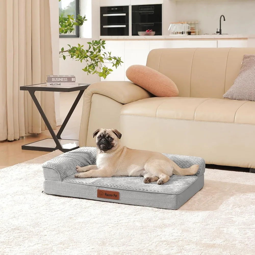 Medium Orthopedic Dog Bed, 35x23x6 Inches Memory Foam Pet Mattress with Washable Cover, Non-Slip Base - PetsiePaws Co.