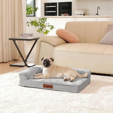 Medium Orthopedic Dog Bed, 35x23x6 Inches Memory Foam Pet Mattress with Washable Cover, Non-Slip Base - PetsiePaws Co.