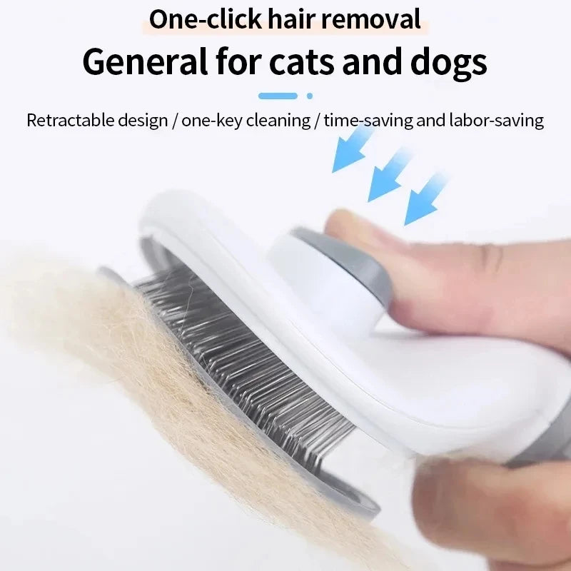 Self-cleaning Pet Hair Remove Comb Cat Slicker Brush Pet Hair Removal Comb For Cats Grooming Brushes Dog - PetsiePaws Co.