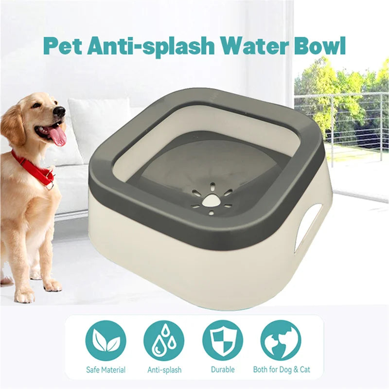 Anti-splash Water Bowl For Dogs 1L Large Capacity Drinker Drinking Bowls Dog Waterer - PetsiePaws Co.