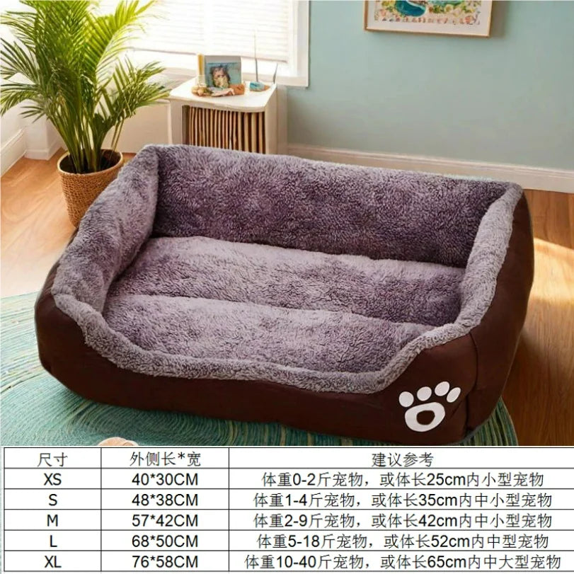 Large Pet House Dog Bed Cat Mat Long Plush Deep Sleeping Warm Soft Small Dog Cushion Calm Beds for Puppy Chihuahua - PetsiePaws Co.