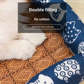 Cat Bad Linen Rattan Woven Cool Mat Pet Ice Pad Cartoon Teddy Bear Small Dog Bed Summer Cat Cooling Sleeping Pad for Winter - PetsiePaws Co.