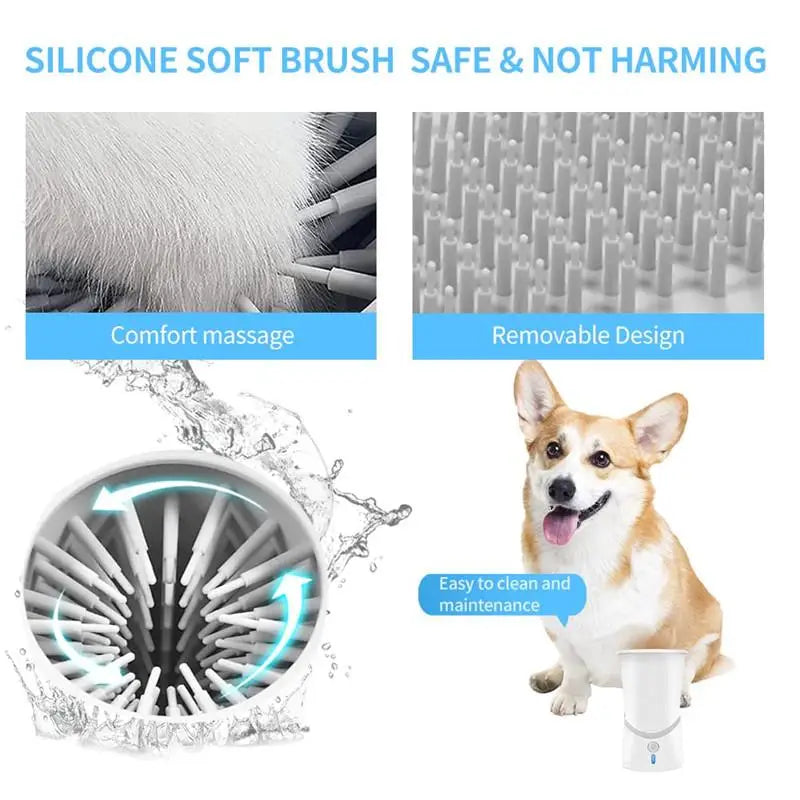 Portable Silicone Dog Paw Cleaner Cup - Automatic Foot Washer for Small & Medium Dogs - PetsiePaws Co.