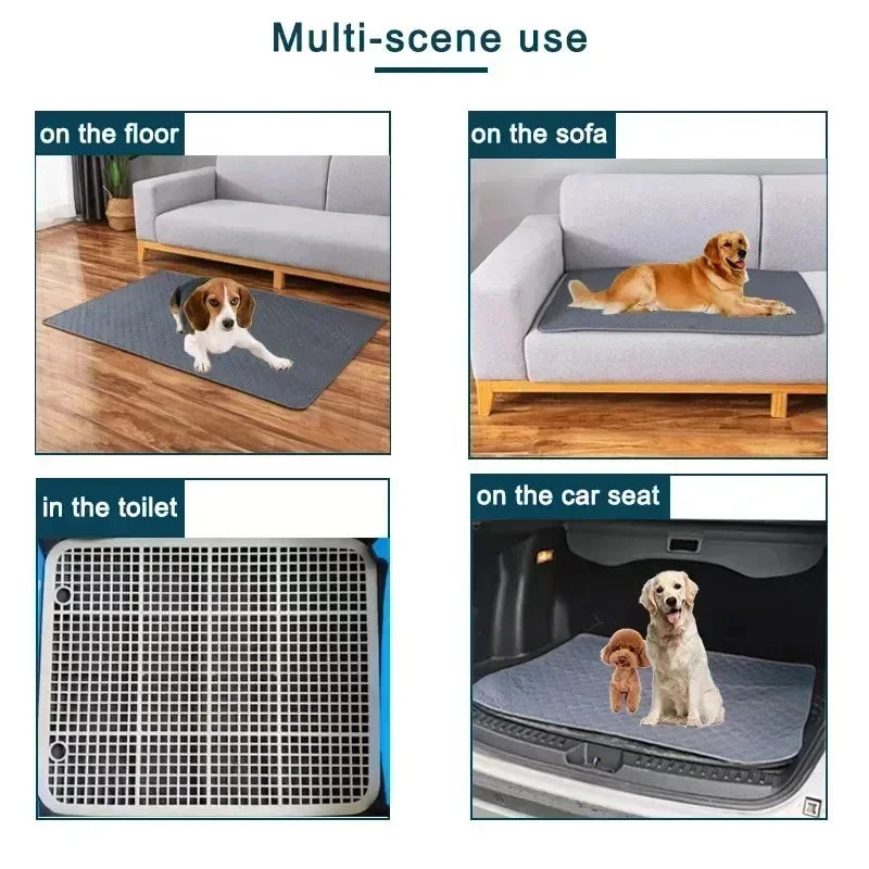 Dog Urine Pads Washable Reusable Anti Slip Pet Pee Pad Puppy Training Pad Pet Bed Urine Mat for Car Seat Cover - PetsiePaws Co.
