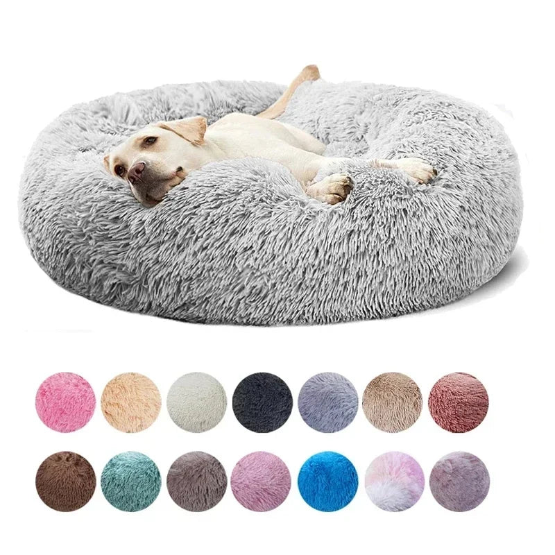 Super Soft Plush Pet Cat Bed - Full Size Washable Donut Bed for Comfortable Sleep, Calm & Cozy Sleeping - PetsiePaws Co.