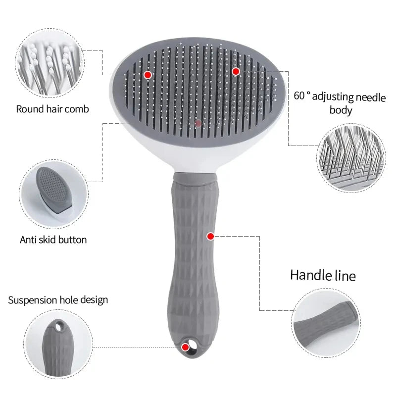 Self-cleaning Pet Hair Remove Comb Cat Slicker Brush Pet Hair Removal Comb For Cats Grooming Brushes Dog - PetsiePaws Co.