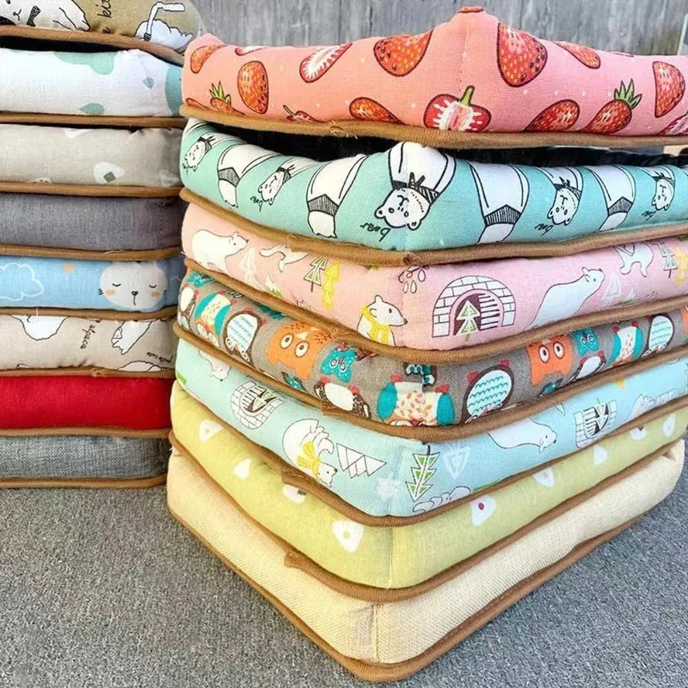Cat Bad Linen Rattan Woven Cool Mat Pet Ice Pad Cartoon Teddy Bear Small Dog Bed Summer Cat Cooling Sleeping Pad for Winter - PetsiePaws Co.