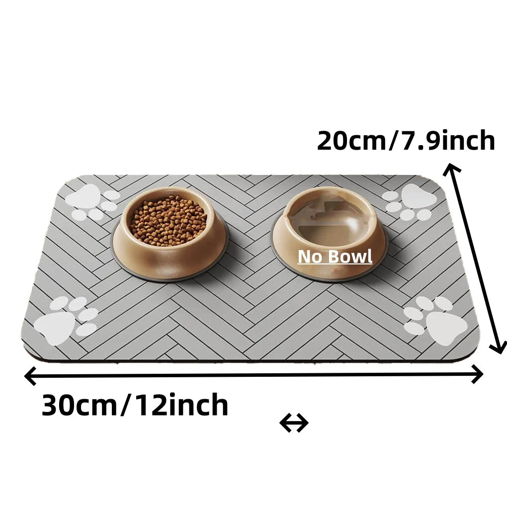 Grey absorbent pet mat with non-slip rubber base
