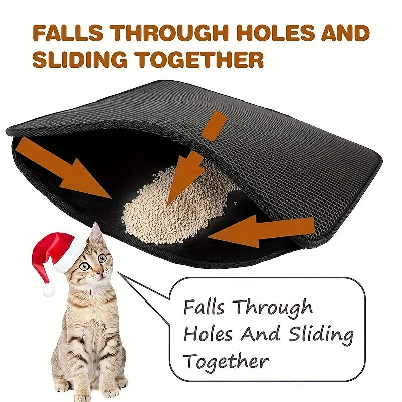 Waterproof Non-Slip Cat Litter Mat with Double Layer and Easy-to-Clean Design - PetsiePaws Co.