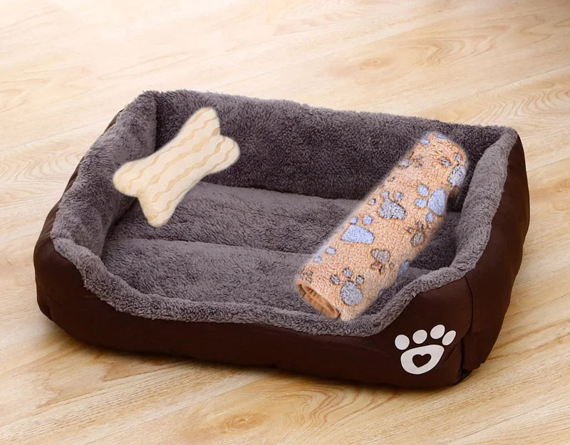 Soft Washable Pet Bed – Warm Cotton Nest for Cats & Dogs - PetsiePaws Co.